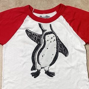 Peek A Zoo White Penguin Red Sleeve Girls Size 6 Years Made In Los A…